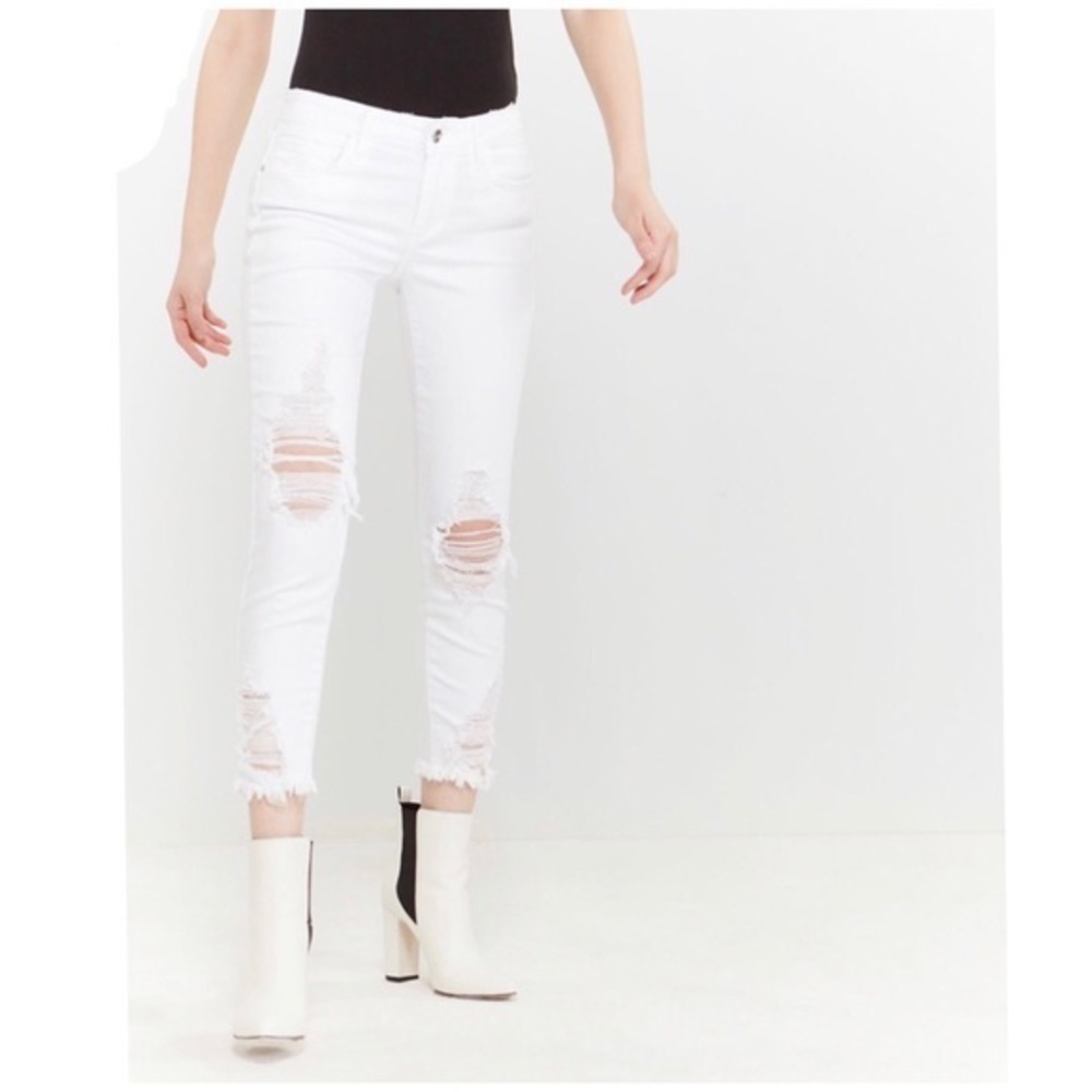 SAM EDELMAN Belle Destructed Kitten Crop Jeans NWT